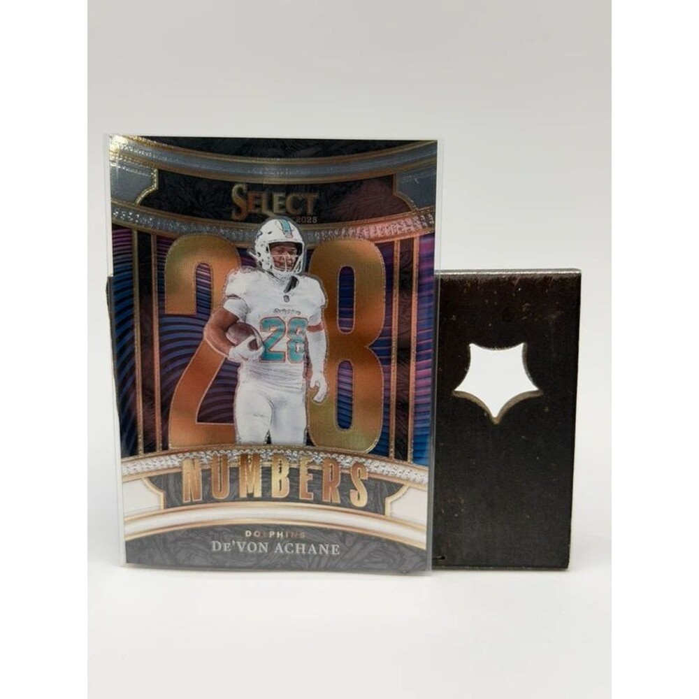 2025 Panini Select De'Von Achane #13 Select Numbers Silver Prizm Dolphins